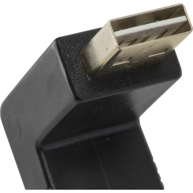 Dual-sided USB-A plug close up