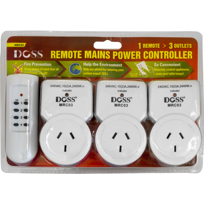 Remote Controlled 3 Outlet Mains Controller