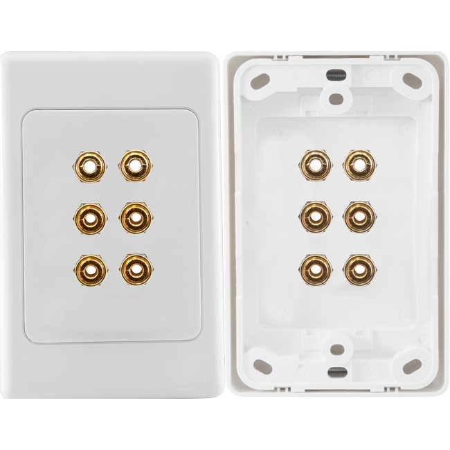 PRO1034 6 TERMINAL SPEAKER WALL PLATE