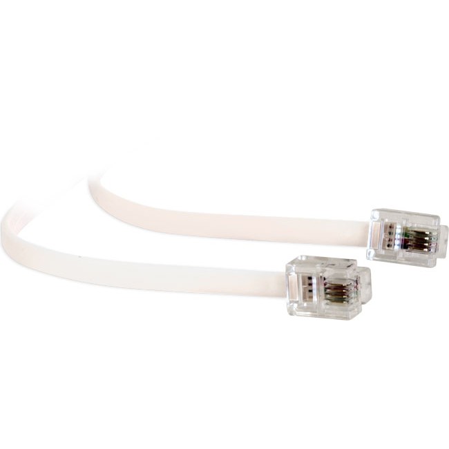 TEL5220 – 15METRES – 6P4C MODULAR / TELEPHONE PLUG LEAD – WHITE
