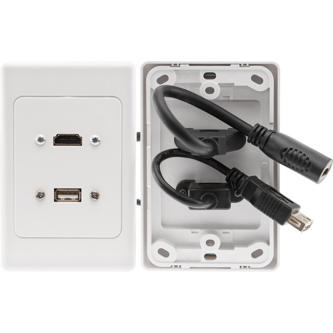 PK3304 FLEXIBLE HDMI AND USB WALL PLATE