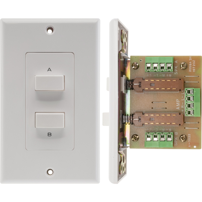 PRO1022 A, B OR A+B SPEAKER SELECTOR WALL PLATE