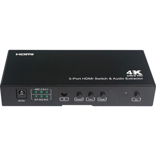 HDMI3S4K 3-IN 1-OUT HDMI SWITCH + AUDIO EXTRACTION ULTRA HD 4K ARC CEC