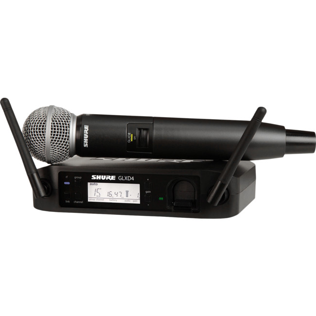 SHURE GLXD24SM58 HANDHELD WIRELESS SYSTEM WITH SM58 MICROPHONE