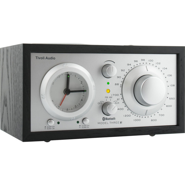 TIVOLI AUDIO M3BTBLK MODEL THREE AM/FM CLOCK RADIO WITH BLUETOOTH- BLACK /  SILVER - Radio Parts