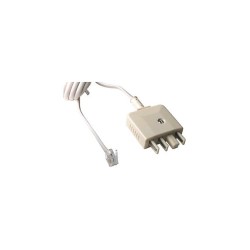 LC0173/IVY 1M MODULAR PLUG LEAD - IVORY RJ14 (RJ12) 6P4C TEL5052
